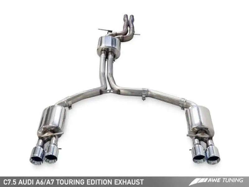 AWE Tuning Audi C7.5 A6 3.0T Touring Edition Exhaust - Quad Outlet Diamond Black Tips 3015-43076