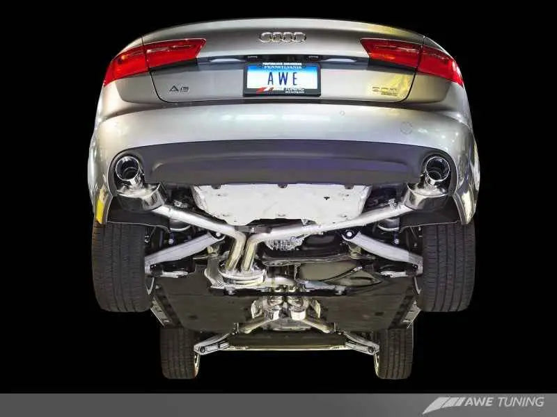 AWE Tuning Audi C7 A6 3.0T Touring Edition Exhaust - Dual Outlet Chrome Silver Tips 3015-32048