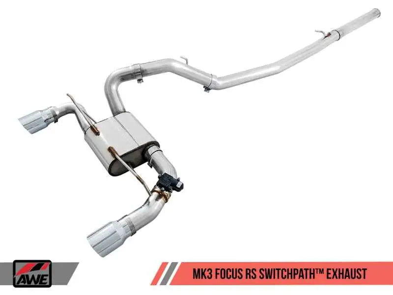AWE Tuning Ford Focus RS SwitchPath Cat-back Exhaust - Diamond Black Tips 3025-33024