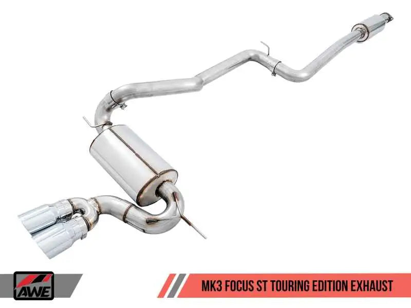 AWE Tuning Ford Focus ST Touring Edition Cat-back Exhaust - Resonated - Diamond Black Tips 3020-33040
