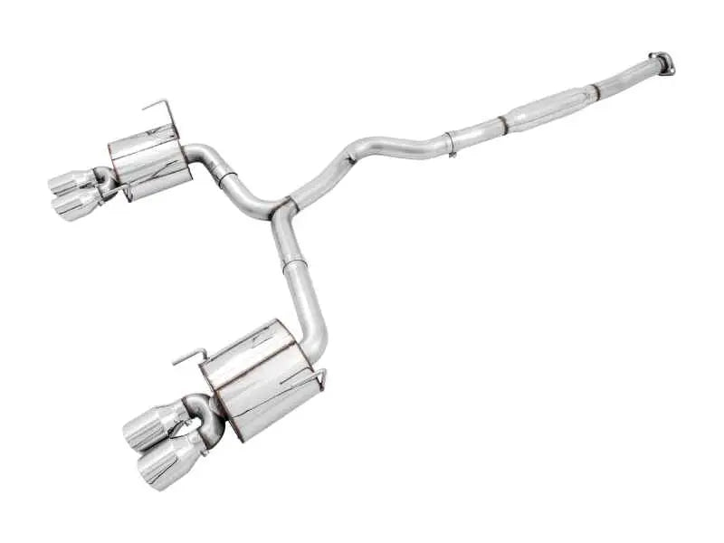 AWE Tuning Subaru STI VA / WRX GV / STI GV Sedan Touring Edition Exhaust - Chrome Silver Tip (102mm) 3015-42104