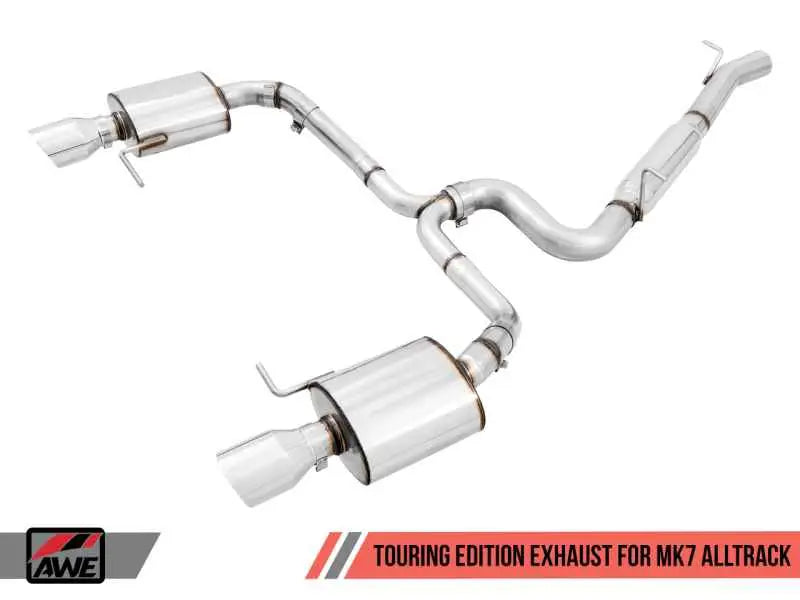 AWE Tuning VW MK7 Golf Alltrack/Sportwagen 4Motion Touring Edition Exhaust - Polished Silver Tips 3015-32098