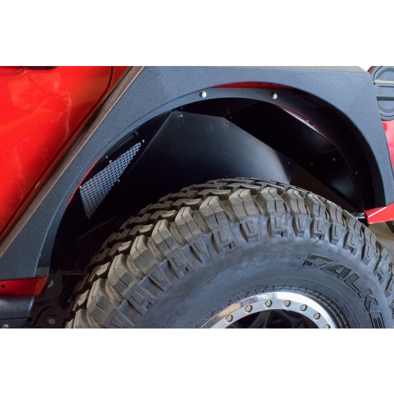 DV8 Offroad 2018-2025 Jeep Wrangler JL JLU Rear Inner Fenders Black Model INFEND-03RB