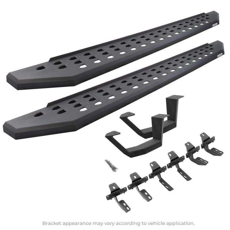 Go Rhino RB20 Running Boards w Mounting Brackets With 1 Pair Drop Steps Kit Model 6949264810PC