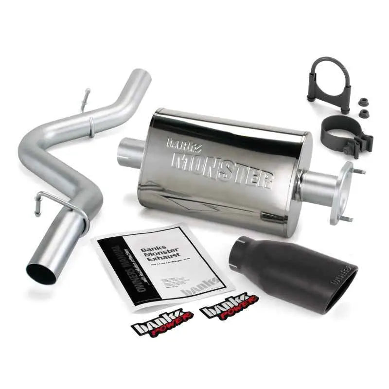 Banks Power 04-06 Jeep 4.0L Wrangler Unlimited Monster Exhaust Sys - SS Single Exhaust w/ Black Tip 51315-b