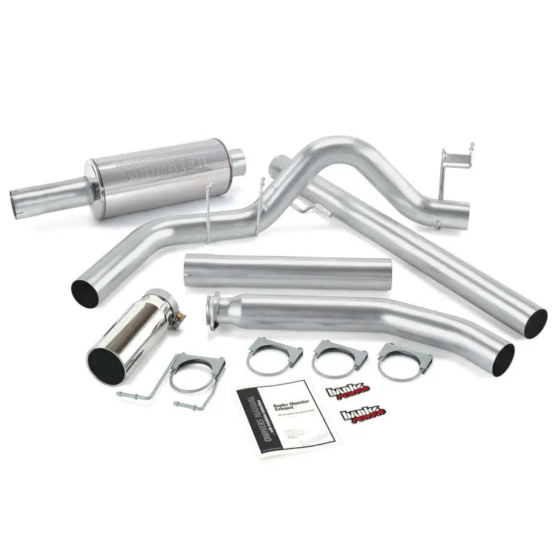 Banks Power 98-02 Dodge 5.9L Ext Cab Monster Exhaust System - SS Single Exhaust w/ Chrome Tip gbe48636