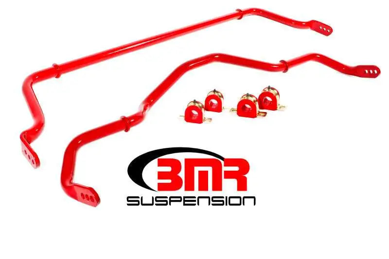BMR 16-17 6th Gen Camaro Front & Rear Sway Bar Kit w/ Bushings - Red sb052r