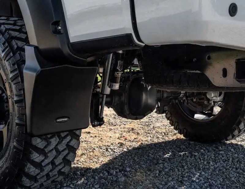 Bushwacker 14-18 GMC Sierra 1500 Trail Armor Rear Mud Flaps (Fits Pocket Style Flares) mud-40122