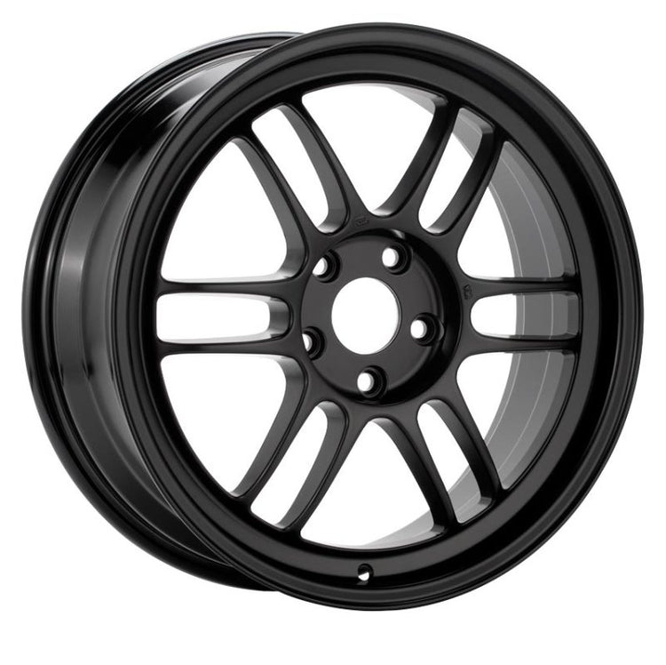 Enkei RPF1 16x7 4x100 43mm Offset 73mm Bore Black Wheel Miata 4-Lug / 02-06 Mini / Honda & Acura 4
