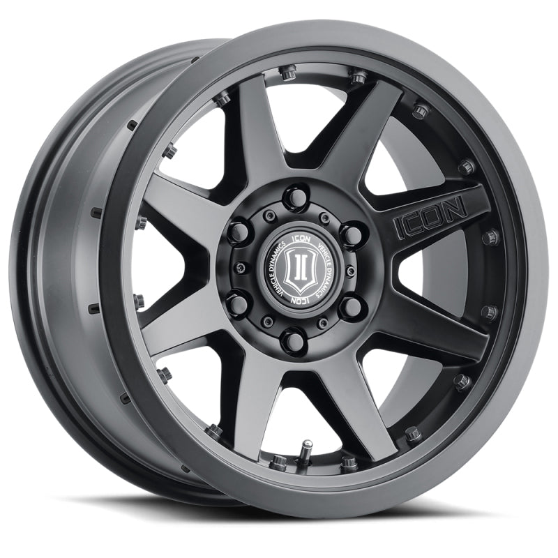 ICON Rebound Pro 17x8.5 6x5.5 25mm Offset 5.75in BS 93.1mm Bore Satin Black Wheel ico21817858357SB