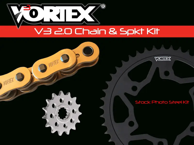 CKG6445 Vortex Sprocket/Chain Kit Stl/Stl 15/45T Sil Sx3 520-108L Gld wps-3-ckg6445