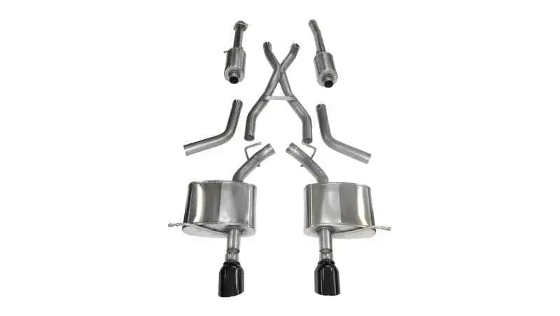 Corsa 11-14 Dodge Durango 5.7L V8 Black Sport Dual Rear Cat-Back Exhaust 14459blk