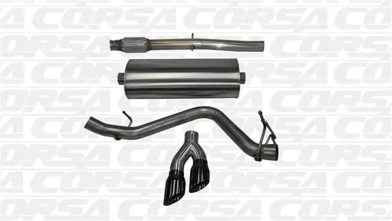 Corsa 14 GMC Sierra/Chevy Silv 1500 Crew Cab/Std. Bed 5.3L V8 Black Sport Single Side CB Exhaust 14874blk