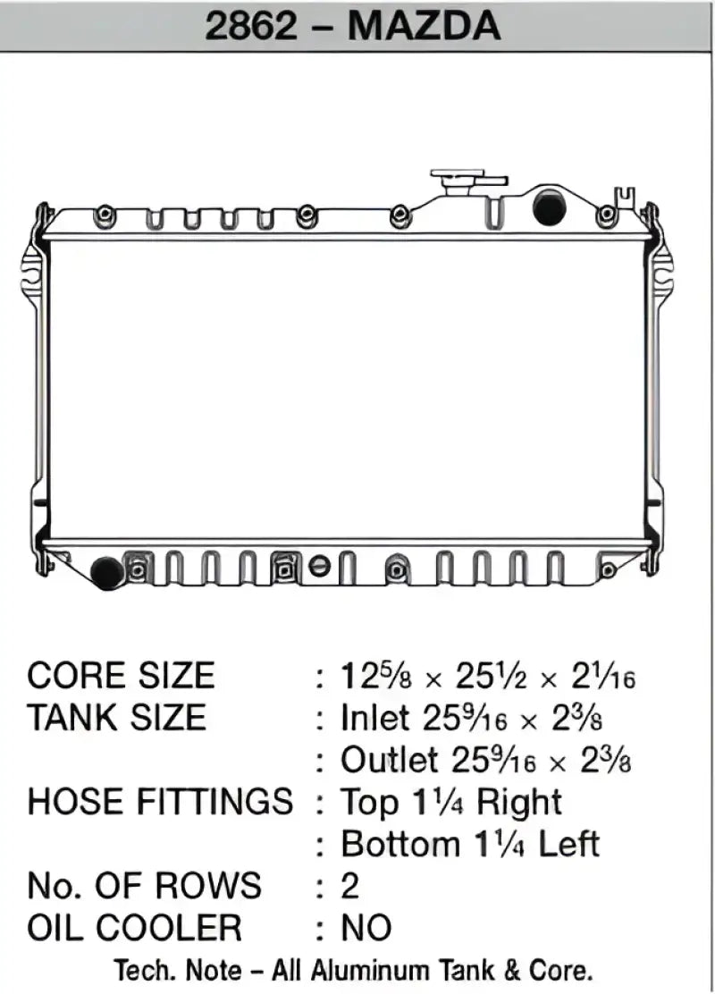 Csf Radiator 2862 89-97 Mazda Miata csf2862