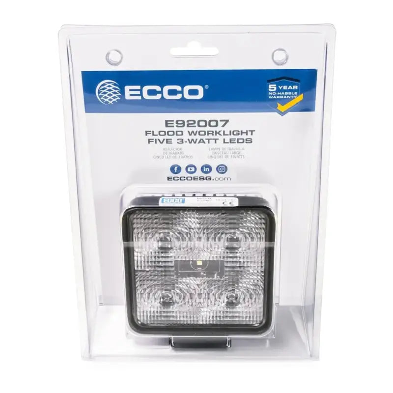 E92007-CS Ecco Elect Worklamp: Led (5) Flood Beam Squa e51e92007cs