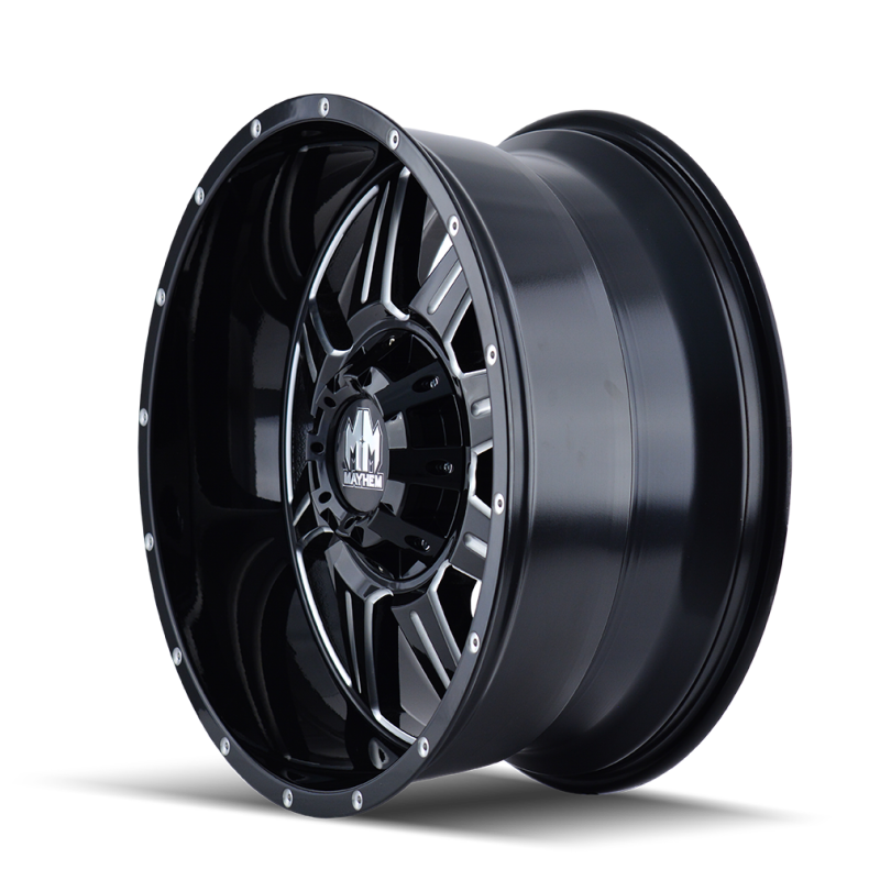 Mayhem 8100 Monstir 20x9 / 6x120 BP / 0mm Offset / 78.1mm Hub Black w/ Milled Spokes Wheel may8100-2994M