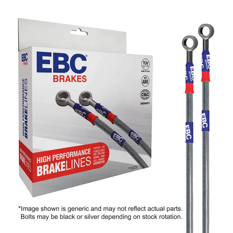 EBC 08-11 Nissan GT-R (R35) 3.8TT (w/Cast Iron Rotors) Stainless Steel Brake Line Kit ebcbla7721-4l