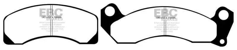 EBC 83-93 Ford Mustang 2.3 (Rear Rotors) Yellowstuff Front Brake Pads dp41166r