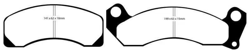 EBC 87-91 Ford Country Squire 5.0 Redstuff Front Brake Pads dp31166c