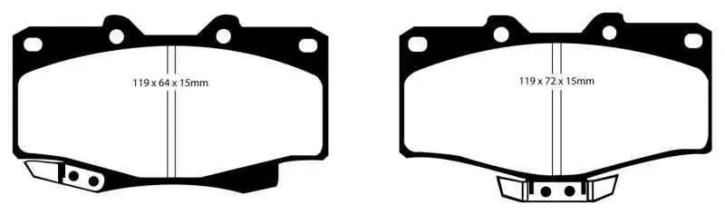 EBC 90-91 Toyota 4 Runner 2.4 Greenstuff Front Brake Pads dp6807