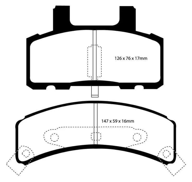 EBC 97-99 Cadillac Deville 4.6 (Rear Drums) Yellowstuff Front Brake Pads dp41273r