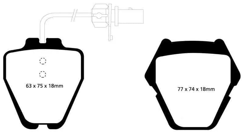 EBC 99-01 Audi A6 Quattro 2.7 Twin Turbo Sedan (8 Pad Set) Yellowstuff Front Brake Pads dp41348r