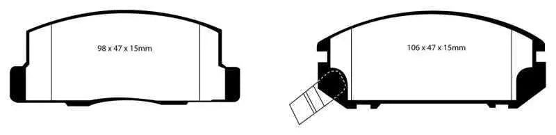 EBC 99-02 Toyota MR2 1.8 Yellowstuff Rear Brake Pads dp41107r