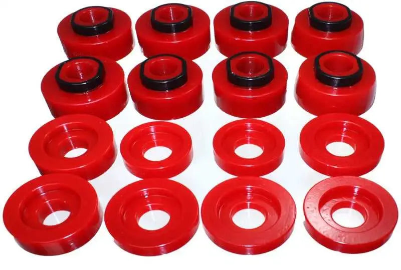 Energy Suspension 08-16 Ford F-250/F-350/F-450/F-550 Super Duty Crew Cab Red Body Mount Set 4-4124r