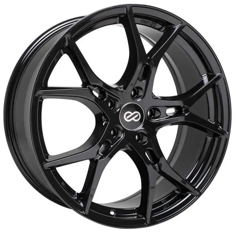 Enkei Vulcan 17X7.5 38mm Offset 5x114.3 Bolt 72.6mm Bore Gloss Black Wheel 517-775-6538bk