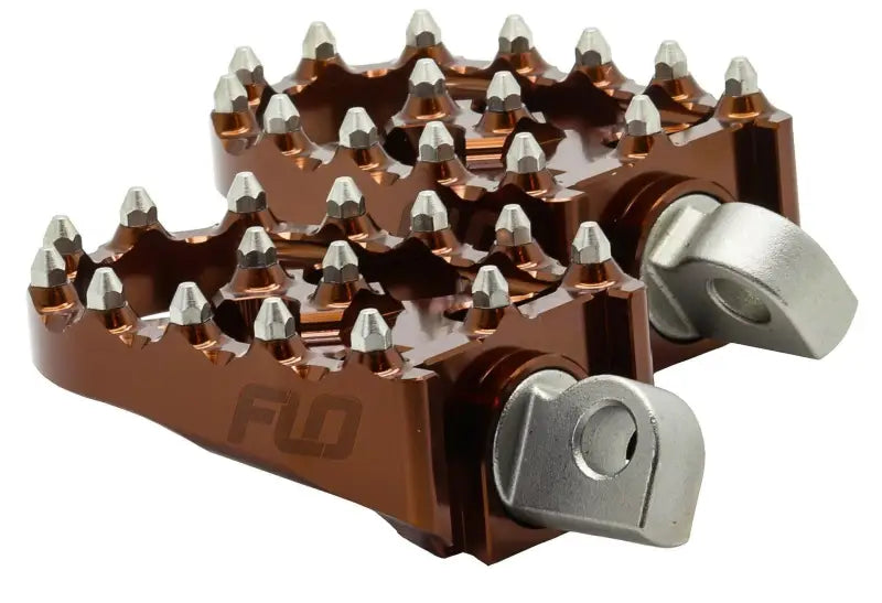 Flo Motorsports FPEG-800BRZ Moto Style Footpeg Set Bronze 2"X3.125" wps-122-8099