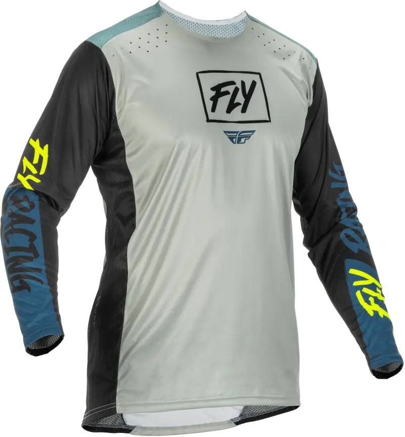 Fly Racing 375-721S Lite Jersey Grey/Teal/Hi-Vis Sm wps-375-721s