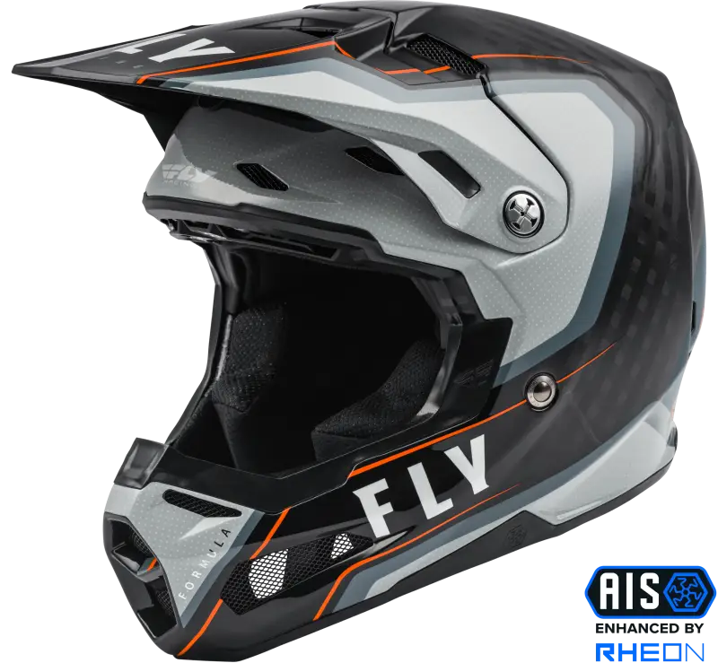 Fly Racing 73-4428M Formula Carbon Axon Helmet Black/Grey/Orange Md wps-73-4428m