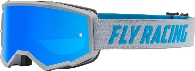 Fly Racing FLC-036 Zone Youth Goggle Grey/Blue W/Sky Blue Mir/Smk Lens W/Post wps-37-51703