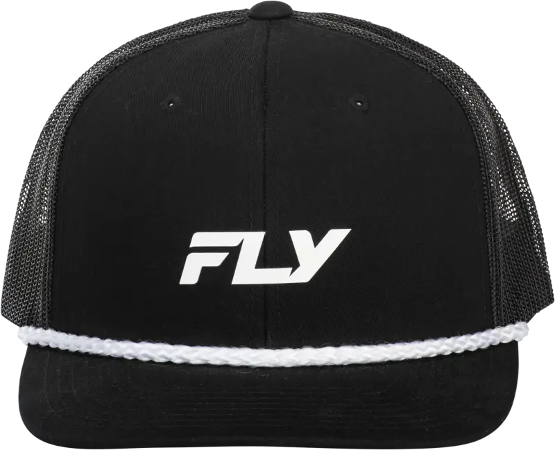 Fly Trucker Hat Black with Adjustable Snapback Fit 351-1009