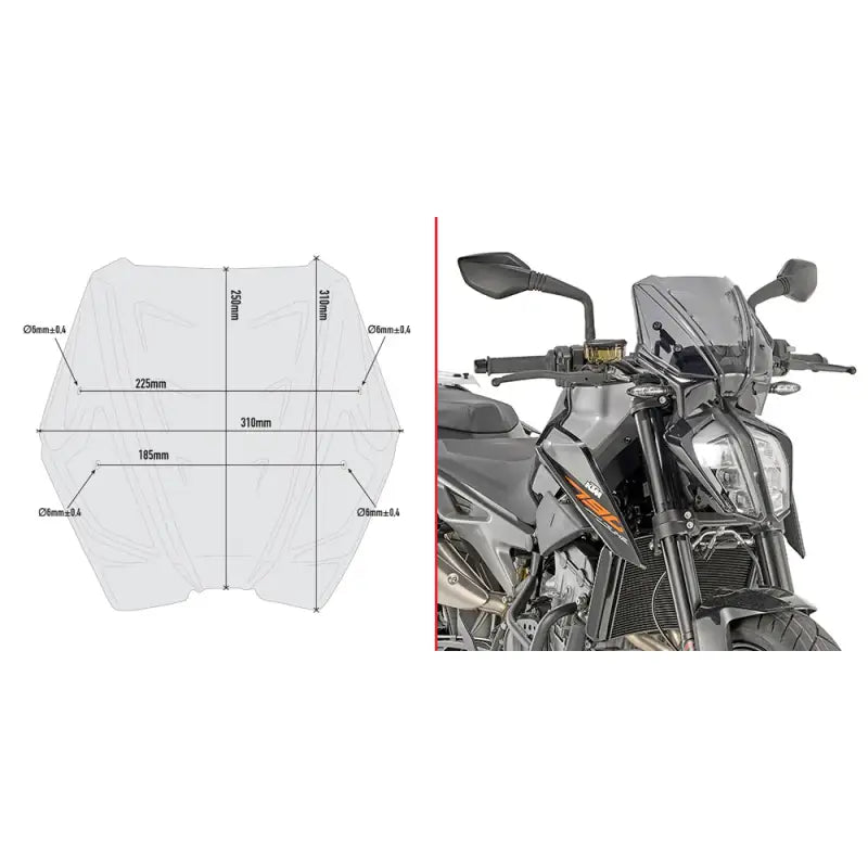 GIVI Windshield for KTM with Optimal Clarity and Protection 270-6667