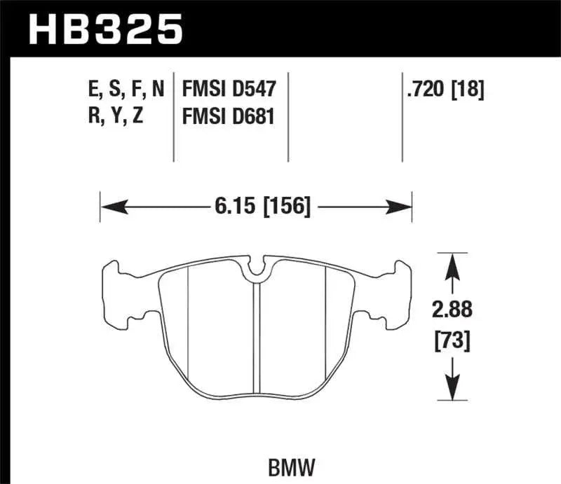 Hawk 01-03 BMW 530I 3.0L / 97-03 BMW 540I 4.4L / 96-01 740I 4.4L / 00-03 M5 5.0L / 01-06 M5 3.0L/4.4 HB325Z.720
