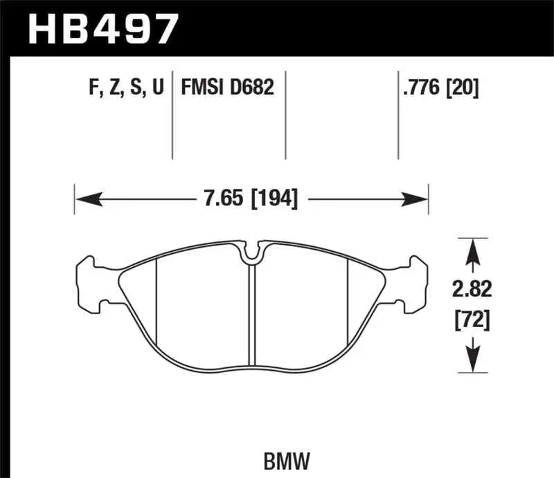 Hawk 04-06 Audi TT Quattro / 04-05 VW Golf R32 HPS Street Front Brake Pads HB497F.776