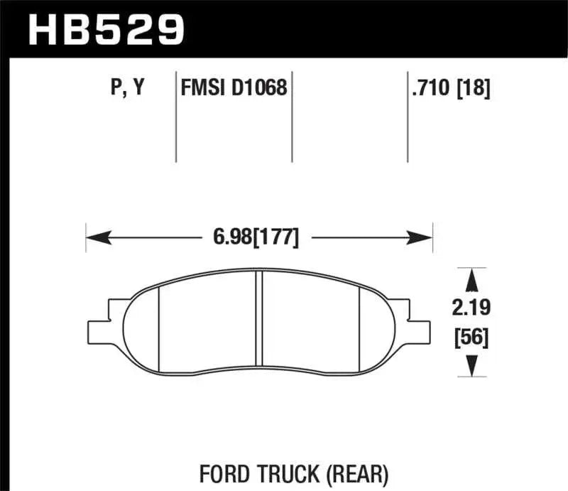 Hawk 05-07 Ford F250/F350 5.4L/6.0L/6.8L LTS Street Rear Brake Pads hb529y-710