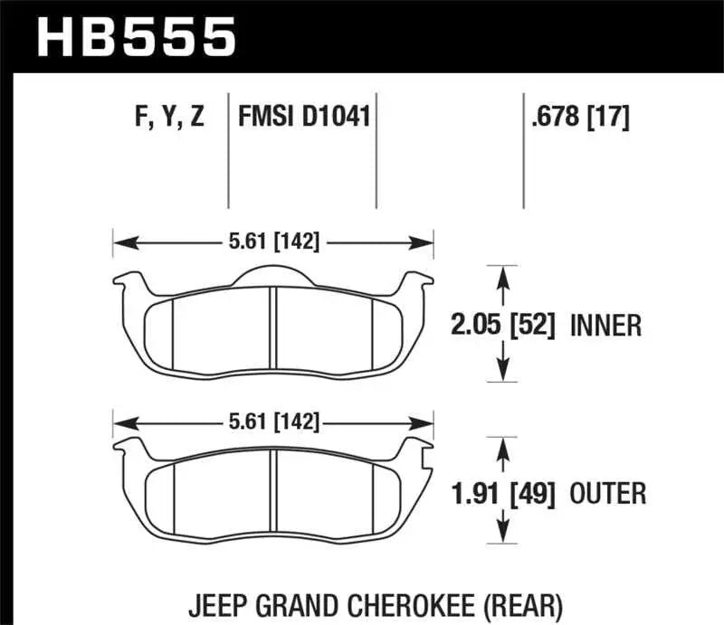 Hawk 06-10 Jeep Commander / 05-10 Grand Cherokee / 05-10 Armada / 04 Pathfinder / 04-10 Tital 5.6L / hb555y-678