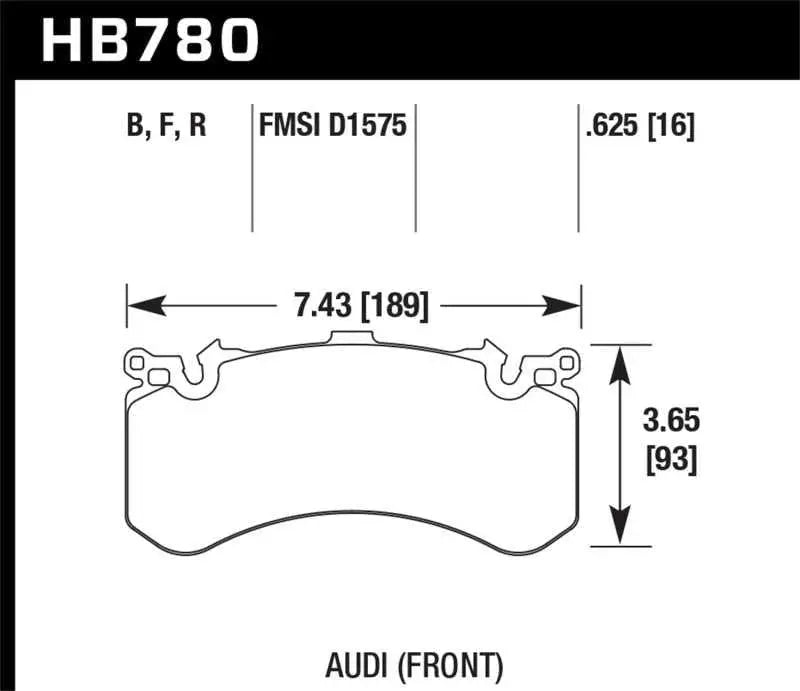 Hawk 2012 Audi A8 Quattro W12 HPS Street Front Brake Pads HB780F.625