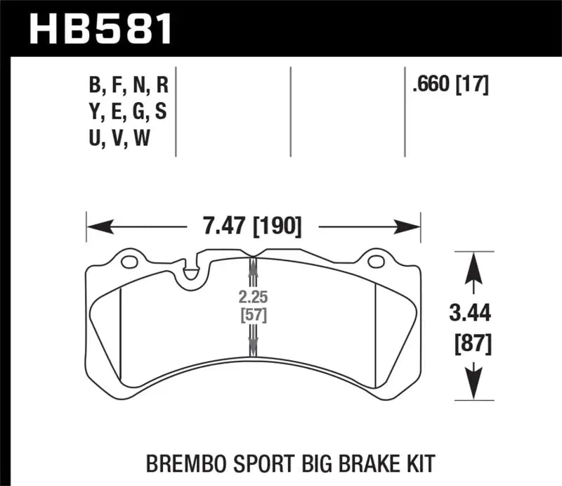 Hawk Brembo Caliper Family J/N HPS 5.0 Brake Pads hawkhb581b-660