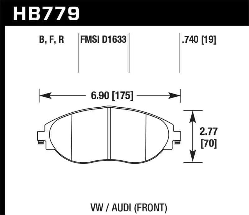 Hawk High Performance Street 5.0 Brake Pads hb779b-740