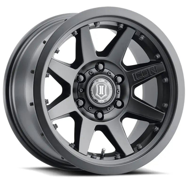 ICON Rebound Pro 17x8.5 6x135 6mm Offset 5in BS 87.1mm Bore Satin Black Wheel ico21817856350sb