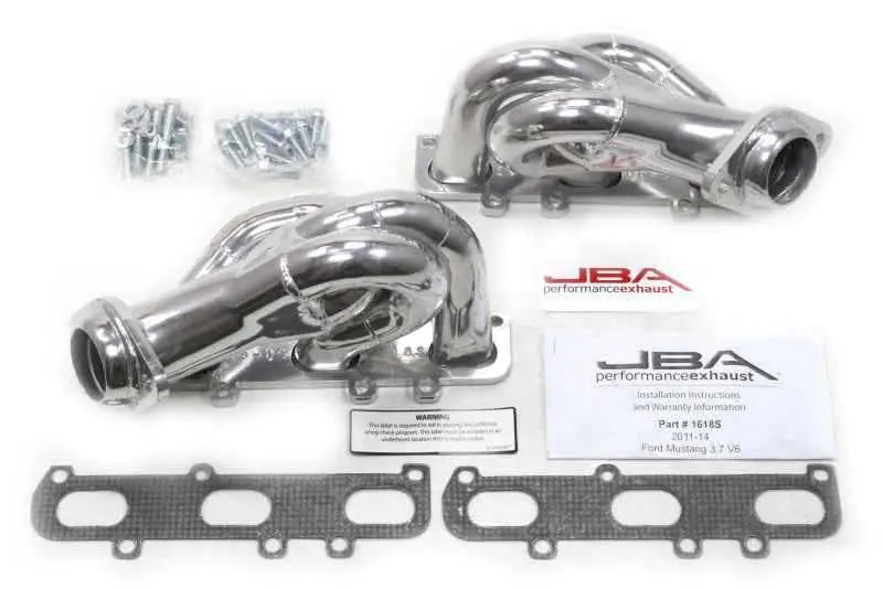 JBA 11-17 Ford Mustang 3.7L V6 1-5/8in Primary Silver Ctd Cat4Ward Header 1618SJS