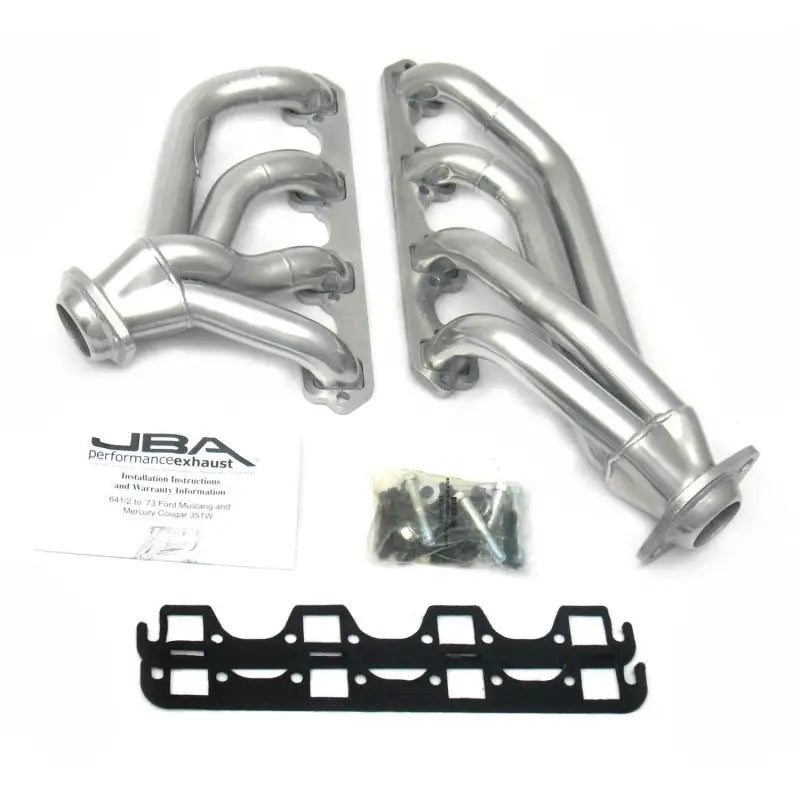 JBA 65-73 Ford Mustang 351W SBF 1-5/8in Primary Silver Ctd Mid Length Header jba1653sjs