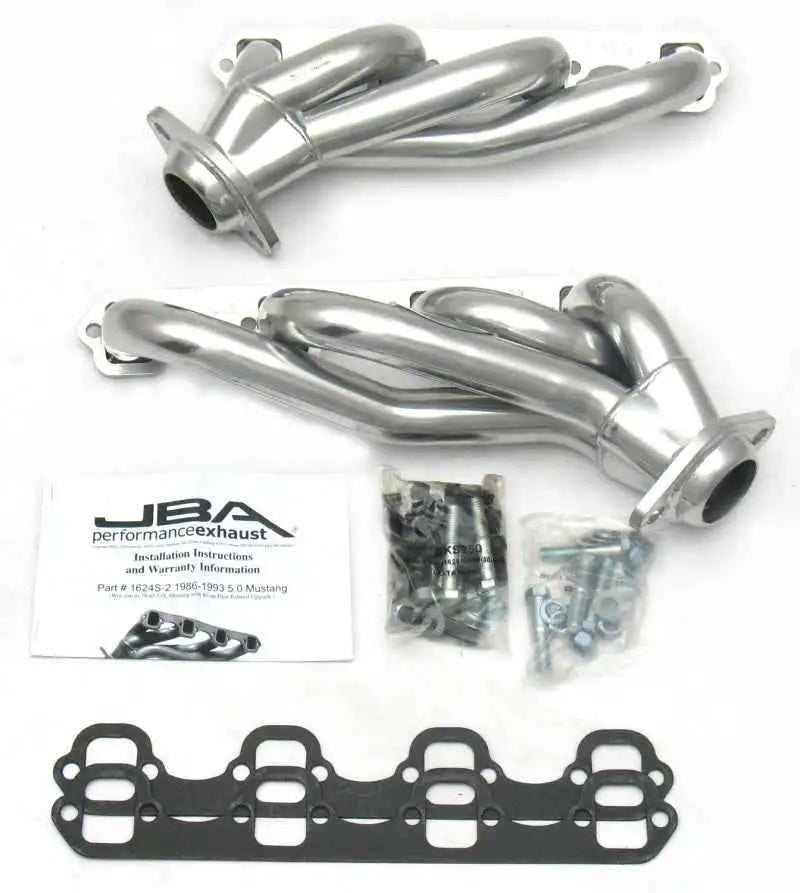 JBA 86-93 Ford Mustang 5.0L SBF 1-5/8in Primary Silver Ctd Cat4Ward Header 1624S-2JS