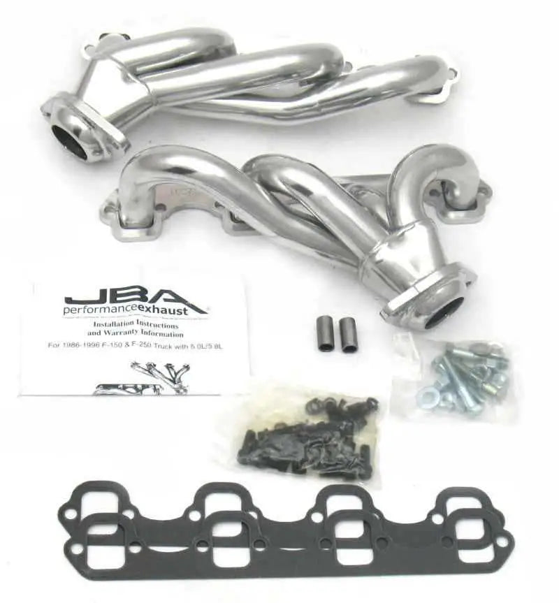JBA 87-95 Ford F-150 5.0L SBF 1-1/2in Primary Silver Ctd Cat4Ward Header 1627SJS