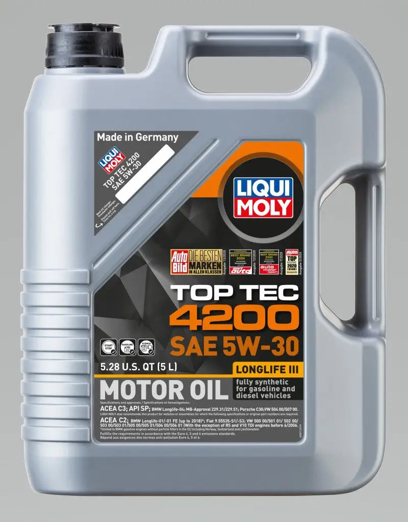 LIQUI MOLY 5L Top Tec 4200 Motor Oil 5W30 - Case of 4 lqm2011