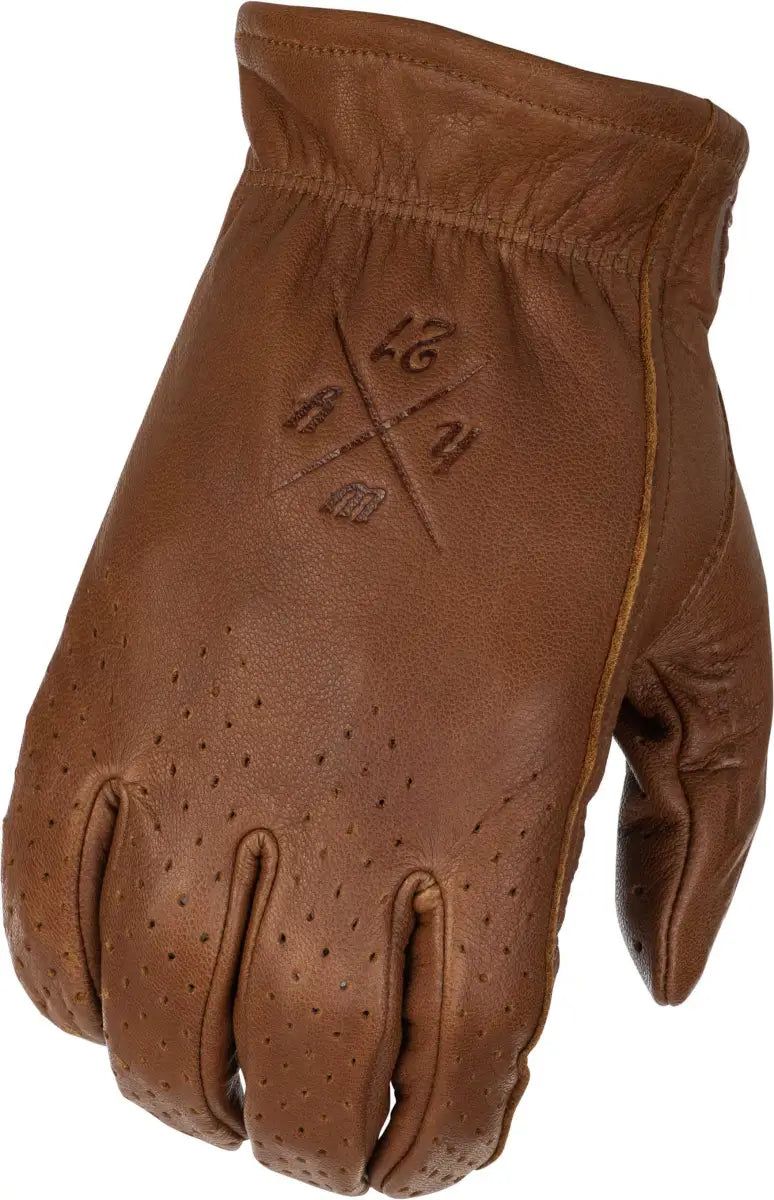 Louie Perforated Gloves Brown Lg wps-489-0051l