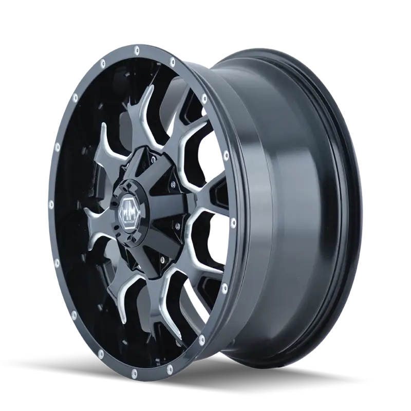 Mayhem 8015 Warrior 20x9 / 8x180 BP / 18mm Offset / 124.1mm Hub Black w/ Milled Spokes Wheel may8015-2978m18